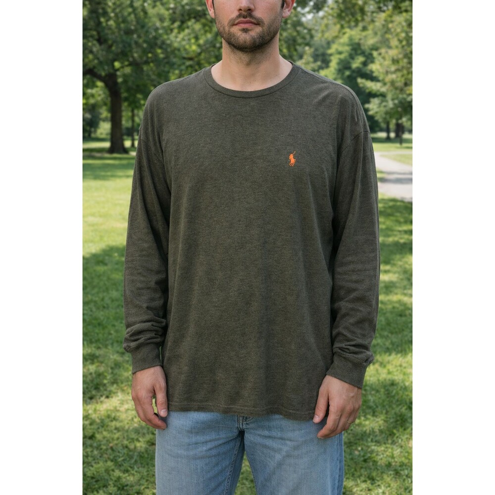 Polo Ralph Lauren Men’s XL Long Sleeve Shirt Olive Green – Classic Style